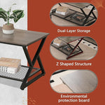 Load image into Gallery viewer, SENIG Coffee Table with Storage Shelf, Industrial Metal Wood Living Room Tables, Rectangle Center Table 39 Inch, Vintage Simple 2 Tier Cocktail Table, Grey