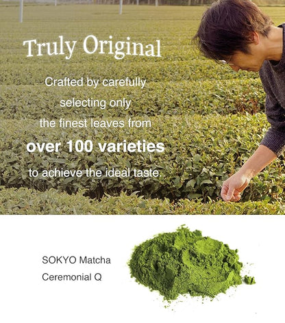 SOKYO ceremonial matcha powder series Rich and full-bodied flavor powdered green tea Japanese matcha (1.05oz / 30g, Fuji Ceremonial Q)