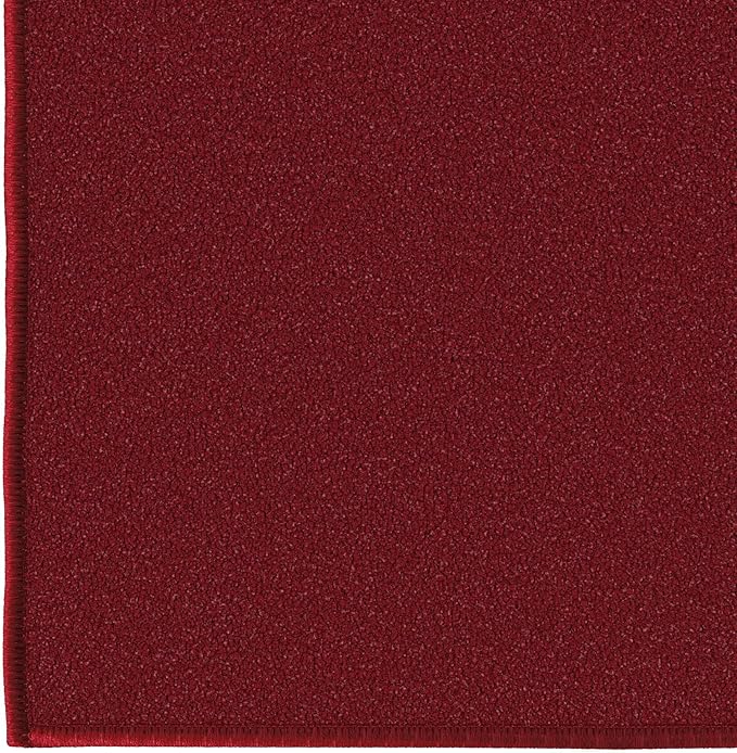 Ottomanson Hallway Runner Rug 1'10" x 12' Non Slip Solid Area Rugs Easy to Clean Laundry Rug Runner Durable & Pet Friendly Floor Carpet Runners for Hallways Entryway Living Room Kitchen, Red