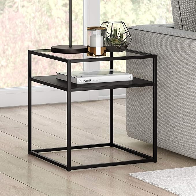 Ada 20'' Wide Square Side Table in Blackened Bronze