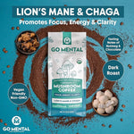 Load image into Gallery viewer, Organic Lion's Mane &amp; Chaga Mushroom Coffee Ground Dark Roast, Full Fruiting Bodies, For Enhanced Brain Function, Immune Support, Wellbeing Grade 1 Single Origin, 12oz - Ground