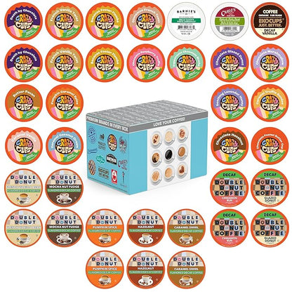 Crazy Cups Flavored Decaf Coffee Pods Variety Pack Compatible with Keurig K Cups Brewers, 36 Count, Assorted Decaffeinated Flavored Coffee Sampler(Pack of 1)