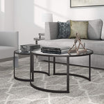 Load image into Gallery viewer, Mitera Round Nested Coffee Table in Blackened Bronze