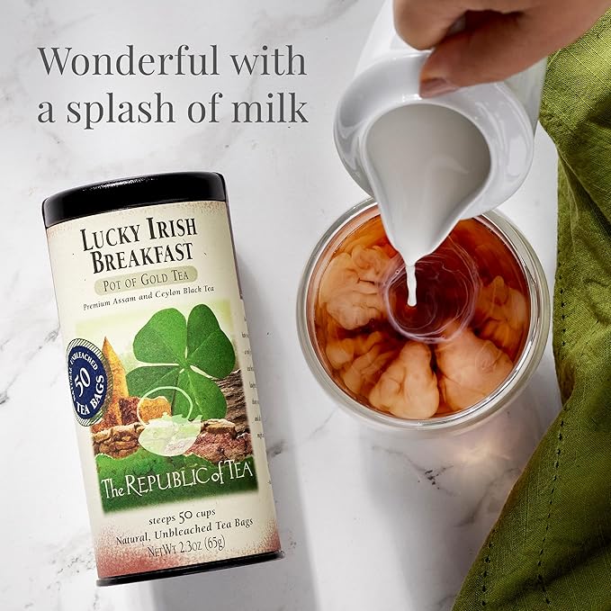 The Republic of Tea – Lucky Irish Breakfast Black Tea Bags, Naturally Caffeinated, 250 Servings