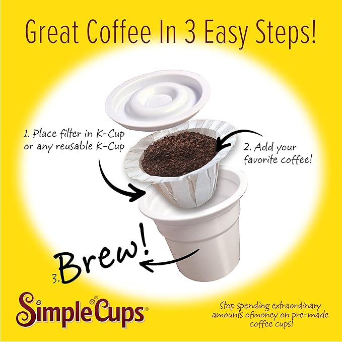 Disposable Paper Coffee Filters 600 count - Compatible with Keurig, K-Cup machines & other Single Serve Coffee Brewer Reusable K Cups - Use Your Own Coffee & Make Your Own Pods - Works with All Brands