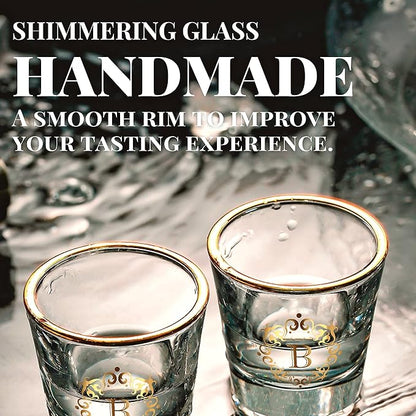 Personalized Shot Glass Set, Custom Gifts for Tequila, Vodka, or Whiskey Lovers, Birthday, Christmas Gifts for Him, Her, 2 Pack, with Initial C