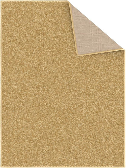 Ottomanson Rugs for Entryway 2'3" x 3' Non Slip Solid Small Area Rugs Durable Front Door Mat Rug Stain Resistant Entrance Rugs for Bathroom Kitchen Bedroom & Living Room, Beige