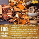 Load image into Gallery viewer, TOG999, Premium 20 Tea Bags Turmeric, Ginger, Cinnamon, 100% Natural, Hand-made Blend of Turmeric, Ginger, and Cinnamon Herbal Tea. Eco-conscious Tea Bags. No Sugar, No Caffeine, No Gluten, Vegan.