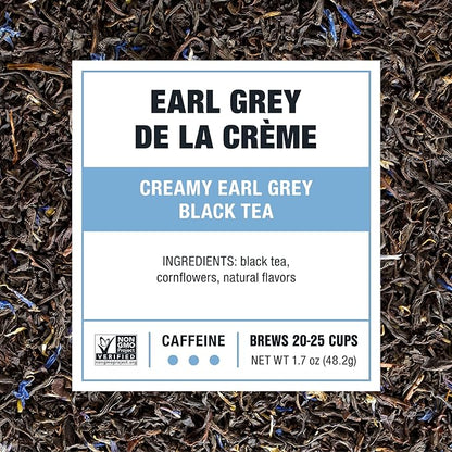 Tiesta Tea - Earl Grey de la Crème, Premium Loose Leaf Tea Blends, Caffeinated Black, Make Hot or Iced & Brews Up to 25 Cups - 1.7 Ounce Resealable Pouch