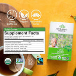 Load image into Gallery viewer, ORGANIC INDIA Tulsi Green Tea Bags - Holy Basil Tea, African Basil, Stress Relieving, Immune Support, USDA Certified Organic, Premium Darjeeling Green Tea, Caffeinated - 18 Infusion Bags, 3 Pack