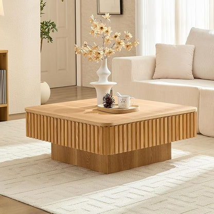 KEVINSPACE Lift Top Coffee Table Square Coffee Tables for Living Room Furniture Small CoffeeTable with Large Hidden Storage Center Table Mid Century ModernTable Rustic Ash 35.43" W x14.57-24.5" H