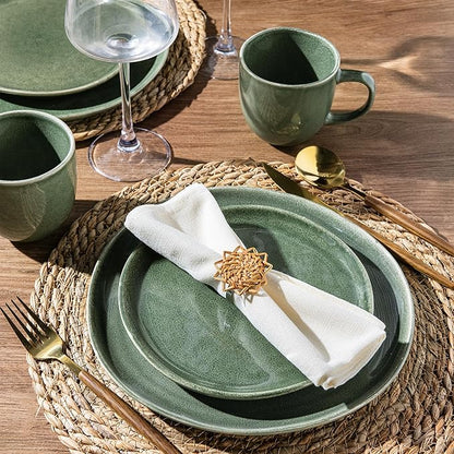 AmorArc 12oz Coffee Mugs, Ceramic Coffee Mugs set of 6 for Man, Woman, Dad, Mom, Modern Coffee Mugs with handle for Latte/Cappuccino/Milk/Cocoa. Dishwasher&Microwave Safe, Jade Green