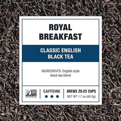 Tiesta Tea - Royal Breakfast, Loose Leaf, Classic English Black Tea, Premium Blend, High Caffeine Hot & Iced, Brews Up to 25 Cups, 1.7 Ounce Resealable Pouch