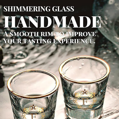 Personalized Shot Glass Set, Custom Gifts for Tequila, Vodka, or Whiskey Lovers, Birthday, Christmas Gifts for Him, Her, 2 Pack, with Initial H