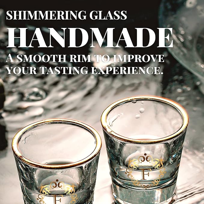 Personalized Shot Glass Set, Custom Gifts for Tequila, Vodka, or Whiskey Lovers, Birthday, Christmas Gifts for Him, Her, 2 Pack, with Initial E