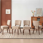 Load image into Gallery viewer, Howtek Modern Dining Chairs Set of 4 with 6.3" Thick Seat Cushions, Space-Saving Stackable Upholstered Kitchen Chairs, Ergonomic Backrest &amp; Metal Legs, Brown