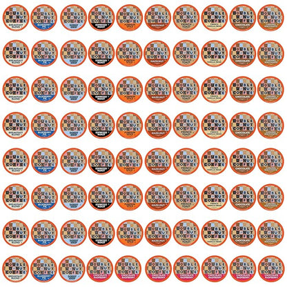 Double Donut Coffee Variety Pack Assorted Medium Roast, Dark Roast & Flavored Coffee in Recyclable Single Serve Cup, 80 Count