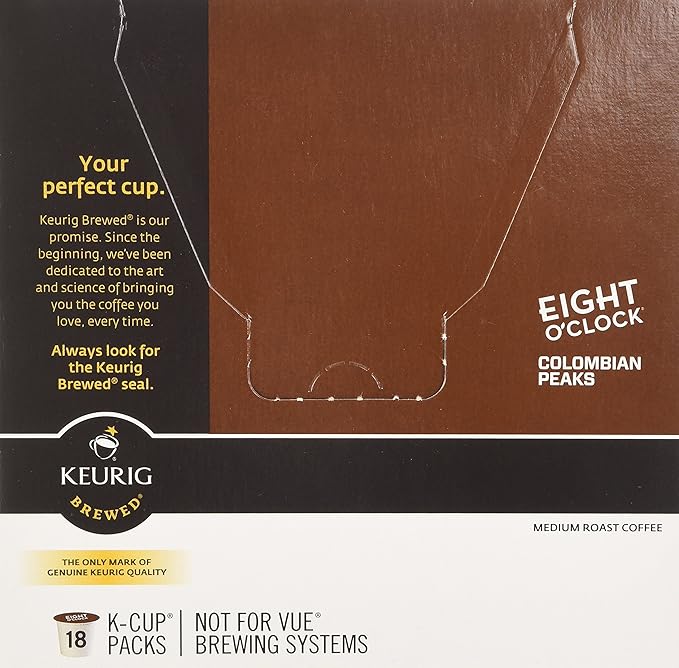 Eight O'Clock Colombian Peaks Medium Roast Coffee K-Cup Packs - 18 CT