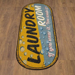 Load image into Gallery viewer, Ottomanson 20" x 59" Oval Laundry Room Rug - Non-Slip Mat for Laundry &amp; Mudroom - Durable, Stain-Resistant, and Easy to Clean - Perfect for High-Traffic Areas - Runner Rug for Entryway, Yellow/Gray
