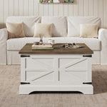 Load image into Gallery viewer, Furnideco 35.5''W Square Coffee Table Farmhouse Lift top Coffee Table with Large Hidden Storage, Wood Center Table for Living Room, Home Office, Brown Top