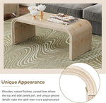 Load image into Gallery viewer, Bellemave Modern Coffee Table with Curved Art Deco Design Center Sofa Table Minimalist Cocktail Wooden Table for Living Room, Natural Wood Wash