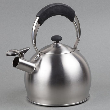 Creative Home 2.6 Qt Heavy-Duty Stainless Steel Whistling Tea Kettle, Durable Heat‑Efficient Water Boiler with Steam Whistle and Heat-Resistant Handle, Induction‑Safe Kitchen Pot and Stylish Gift