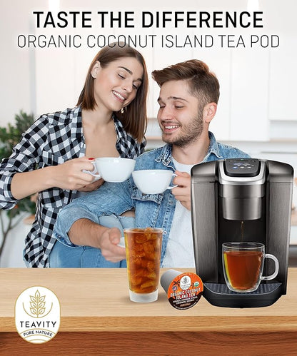 Coconut Island Teavity Organic Ginger Cinnamon Cardamom Rooibos Tea Pods for Keurig (12 Pods)