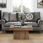 Load image into Gallery viewer, Modern Farmhouse Wood Block Coffee Table, Rustic Square Table Chunk Table with Cubic Base for Family, Living Room, Lounge, Nature Wood Finish, Sturdy, Distressed, Rectangle