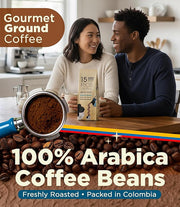 Colombian Ground Coffee Medium Dark Roast Low Acid Smooth Bold Rich Taste With Chocolate Sweet Notes Arabica Single Origin High Altitude Fresh Roasted Premium Espresso Gift Artisan Gourmet Flavor 12oz