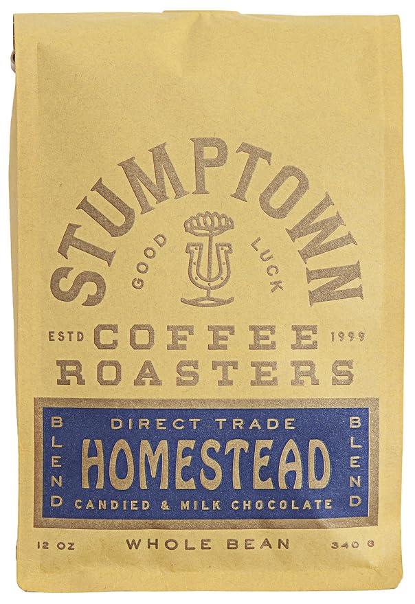 Stumptown Coffee Roasters, Homestead Blend - Whole Bean Coffee - 12 Ounce Bag, Direct Trade Coffee, Flavor Notes of Milk Chocolate, Cherry and Orange