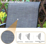 Load image into Gallery viewer, PHI VILLA 5 Piece Patio Bar Set, High Top Outdoor Dining Table and Chairs with Swivel Bar Stools (Gray) &amp; Wood-Like Steel Rectangle Bar Table for Yard, Deck, Garden and Kitchen