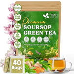 Load image into Gallery viewer, FreshDrinkUS, Premium 40 Tea Bags Soursop Green Tea, 100% Natural &amp; Proprietary Blend from Soursop Leaves and Green Tea. Smooth Flavor. Made with Eco-Conscious Tea Bags. No Additives No Sugar, Vegan.