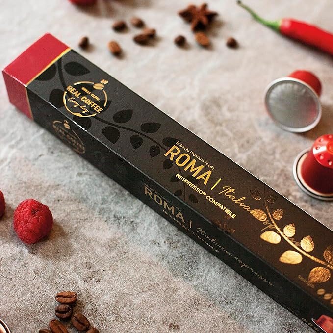 Strong Espresso Variety Pack for Nespresso | 100 Bold Aluminum Pods| 5 Intense Italian Flavors | 100% Nespresso Compatible Pods