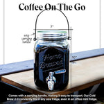 Load image into Gallery viewer, Willow &amp; Everett Cold Brew Coffee &amp; Iced-Tea Maker Pitcher, 2 L Glass Dispenser w/Metal Spigot &amp; Mesh Filter Iced Coffee &amp; Sun Tea Brewing System