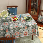 Load image into Gallery viewer, Designer Bohemian Linen Green Table Cloth for Rectangle Table,Floral Indoor Tablecloth,Stain Resistant Decor Tablecloths for Dining Thanksgiving Kitchen Party Christmas,55"*79"-Naples