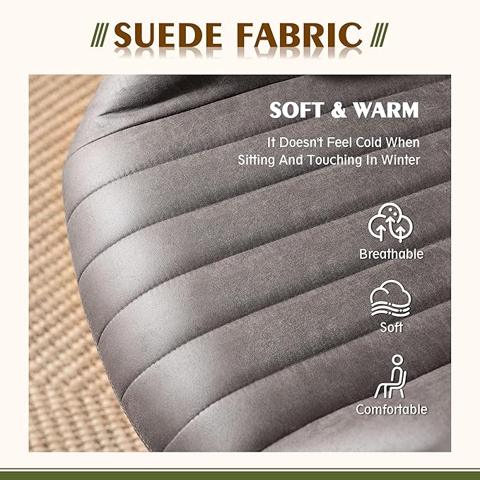 High Back Office Chair,Modern Swivel Office Chair,Black Suede Fabric Gaming Chair,Height Adjustable Home Office Desk Chair with Lumbar Support