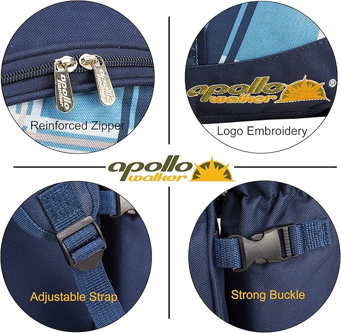 Apollo walker Picnic Backpack Set for 4 with Cooler Compartment,Detachable Bottle/Wine Holder Including Large Picnic Blanket(45"x 53") for Picnic Family and Lovers Gifts,Outdoor,BBQ Time (Blue)