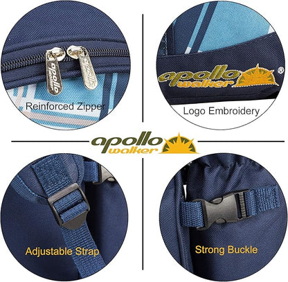 Apollo walker Picnic Backpack Set for 4 with Cooler Compartment,Detachable Bottle/Wine Holder Including Large Picnic Blanket(45"x 53") for Picnic Family and Lovers Gifts,Outdoor,BBQ Time (Blue)