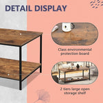 Load image into Gallery viewer, SENIG 2-Tier Coffee Table with Storage Shelf for Living Spaces, Brown Rectangle Wood and Sturdy Metal Side End Table, Functional Center Table for Living Room, 39.3 x 20 x 16