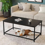 Load image into Gallery viewer, SAYGOER Black Coffee Table Simple Modern Rectangular Center Table Open Space Minimalist for Living Room Home Office Industrial Cocktail Tables, Easy Assembly, 39.37 x 19.69 x 17.72