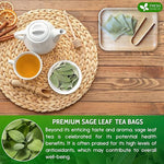 Load image into Gallery viewer, FreshDrinkUS, Premium 75 Sage Leaf Tea Bags, 100% Natural &amp; Pure from Sage Leaves. Loose Leaf Herbal Tea. Made with Natural Material Tea Bags. No Sugar, No Caffeine, No Gluten, Vegan.