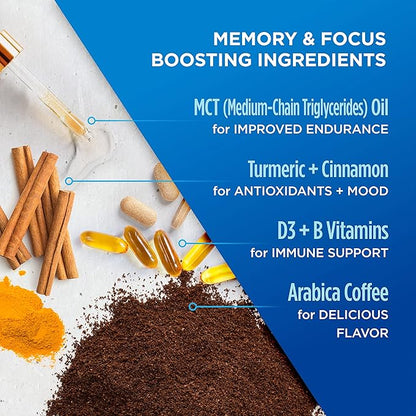 VitaCup Decaf Genius Keto Coffee Pods with MCT Oil, Turmeric, and Vitamins B1, B5, B6, B9, B12, D3 for Focus in Recyclable Single Serve Pod Compatible with K-Cup Brewers Including Keurig 2.0, 64 CT