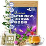 Load image into Gallery viewer, FreshDrinkUS, Premium Liver Herbal Detox Tea – Strong Blend Of Milk Thistle, Hibiscus, Peppermint &amp; Ginger | Fennel, Lemongrass &amp; Orange Peel with Stevia | Vibrant Caffeine-Free Botanical Blend
