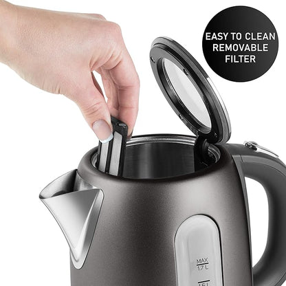 Sencor SWK1778BK 1.7L Stainless Steel Electric Kettle with Lid Safety Lock, Black