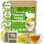 Load image into Gallery viewer, FreshDrinkUS, Premium 75 Fennel Seed Tea Bags – 100% Natural &amp; Pure, Handmade Herbal Tea, Eco-Friendly, Fresh Aroma, Made with Natural Material Tea Bags. No Sugar, No Caffeine, No Gluten, Vegan.
