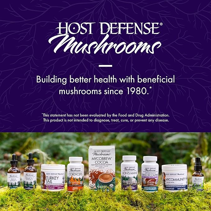 Host Defense MycoBrew Mocha - Mocha Drink Mix - Includes Lion's Mane Mushroom - Drink Mix with Fair Trade Certified Cocoa & 100% Arabica Instant Coffee - 10 Packets (10 Servings)