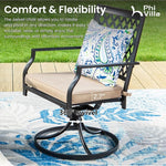 Load image into Gallery viewer, PHI VIALLA Patio Outdoor Swivel Dining Chairs Outdoor Furniture Chairs Set of 6 with Cushion Suports 300lbs for Lawn Garden Backyard Weather Resistant-Black Frame