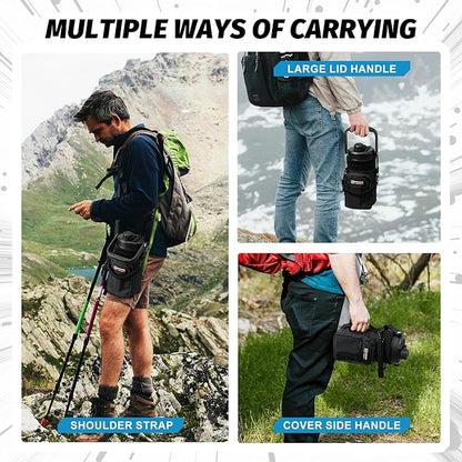 NATURE PIONEOR Insulated Water Bottles with Strap - 64 oz Stainless Steel Vacuum Wide Mouth Bottle with Holder/Carrier/Sleeve - 18/8 Food Grade 64oz Half Gallon Water Jug