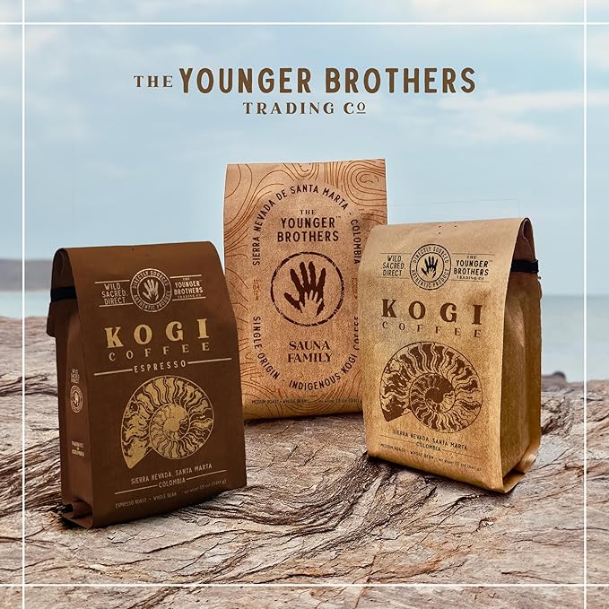 The Younger Brothers Trading Co. Kogi Coffee | Indigenous Wild Grown Whole Bean | Ethically Sourced Single Origin Colombian Coffee | Kogi Espresso Roast | (12oz Bag)