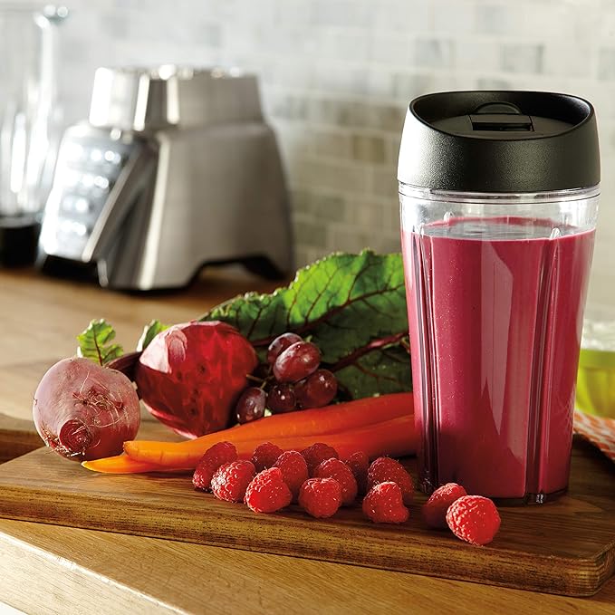 Oster Pro 1200 Smoothie Blender with Glass Jar & 24oz To-Go Cup, Countertop Kitchen Blender with 7 Speeds, 1200W Power, Brushed Nickel